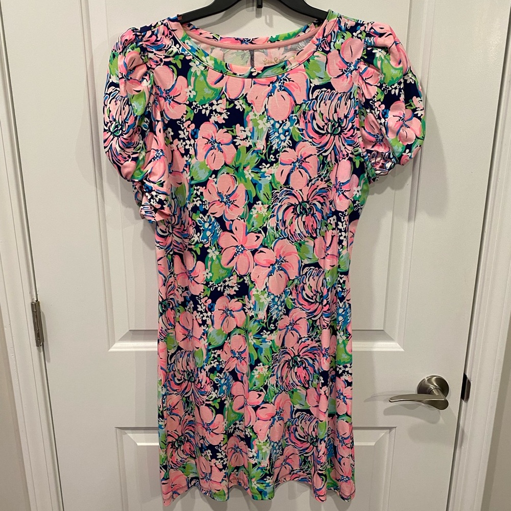 Lilly Pulitzer Floral Midi Dress - Pink and Blue